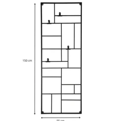 Wandrek XXL met clips - 55x150 cm - zwart