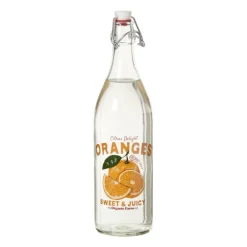 Waterfles met sinaasappels - transparant/oranje - ø8.6x30.6 cm