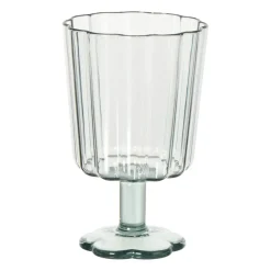 Waterglas op stam geschulpt - groen - 340 ml