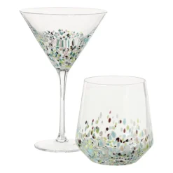 Waterglas stippen - transparant - 450 ml
