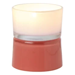 Waxinelichthouder dubbel - rood/lila - ø8.6x10.2 cm