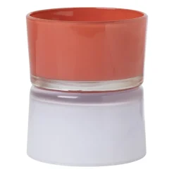 Waxinelichthouder dubbel - rood/lila - ø8.6x10.2 cm