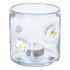 Waxinelichthouder madelief glas - transparant - ø10x10 cm