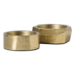 Waxinelichthouder rond - goudkleurig - ø5x2 cm