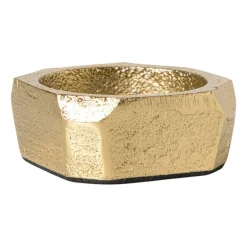 Waxinelichthouder vierkant - goudkleurig - 5x5x2 cm