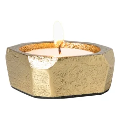 Waxinelichthouder vierkant - goudkleurig - 5x5x2 cm
