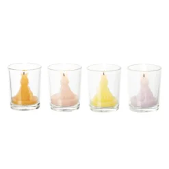 Waxinelicht konijn in glas - diverse varianten - ø5x6 cm