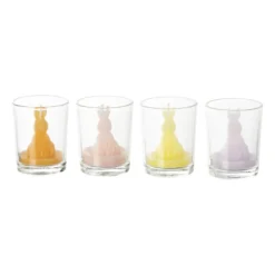 Waxinelicht konijn in glas - diverse varianten - ø5x6 cm