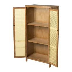 Webbing kast Bandung hoog - bruin - 140x70x40 cm