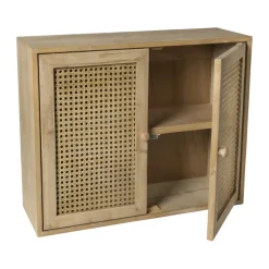 Webbing wandkast Bandung - naturel - 48.5x60x22 cm