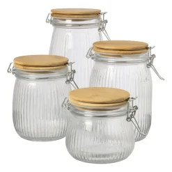 Weckpot met bamboe deksel - 1 liter