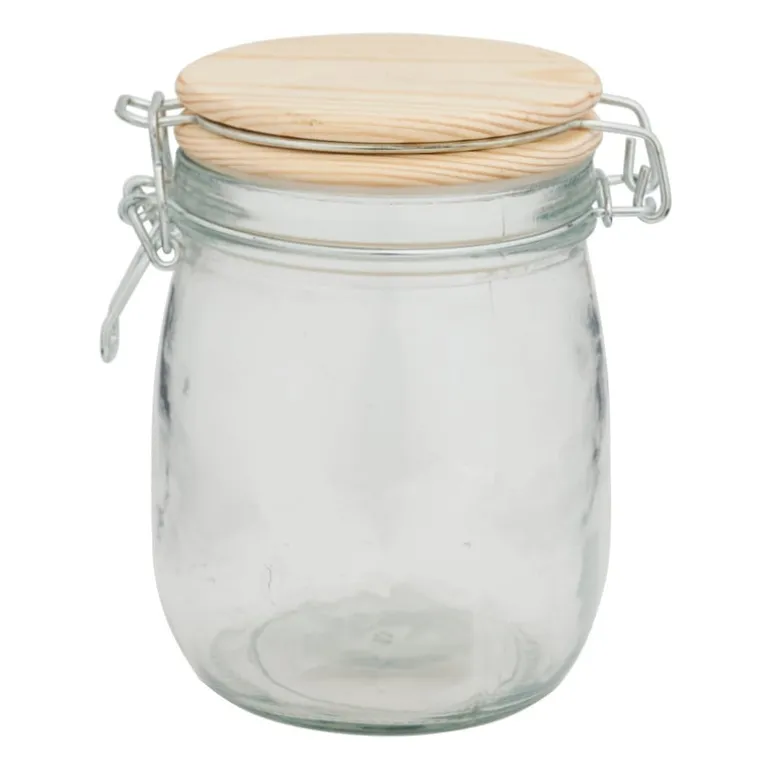 Weckpot met houten deksel - 0.75 L