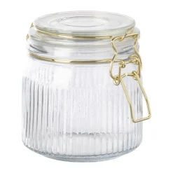 Weckpot ribbel met gouden deksel - 500 ml