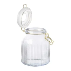 Weckpot ribbel met gouden deksel - 1.2 liter