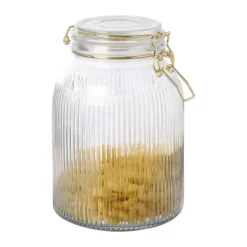 Weckpot ribbel met gouden deksel - 1.7 liter