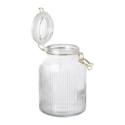 Weckpot ribbel met gouden deksel - 1.7 liter