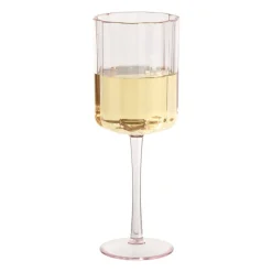 Wijnglas geschulpt - roze - 370 ml