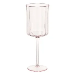 Wijnglas geschulpt - roze - 370 ml