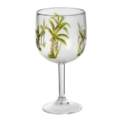 Wijnglas palmboom - groen - ø9.5x19.5 cm