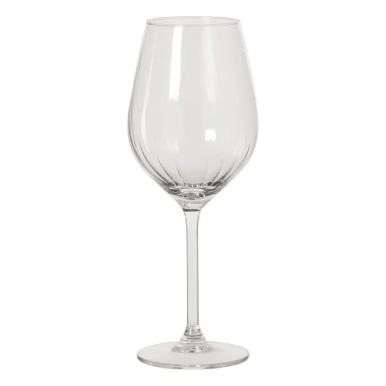 Wijnglas plisse groot - transparant - 500 ml
