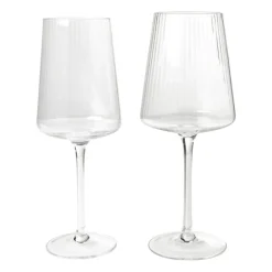 Wijnglas ribbel groot - glas - 400 ml