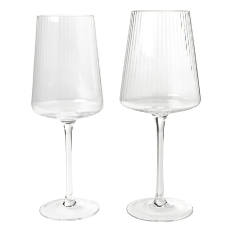 Wijnglas ribbel klein - glas - 300 ml