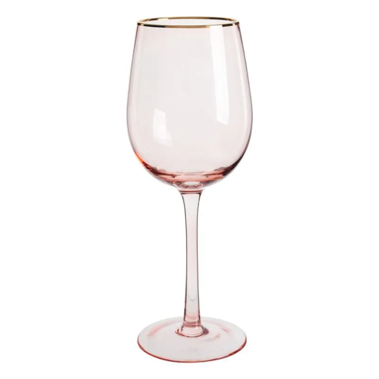 Wijnglas - roze/goud - 380 ml