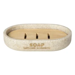 Zeepbakje sand - beige - 12.9x8.4x2.5 cm