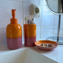 Zeeppompje duo - oranje/roze - ø7.3x18.3 cm