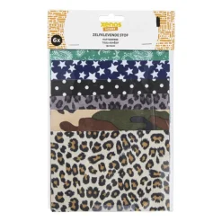 Zelfklevende stof prints - multikleur - set van 6