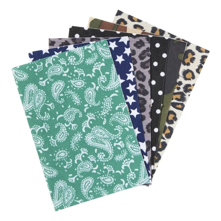 Zelfklevende stof prints - multikleur - set van 6