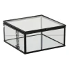 Zwart box glas groot - zwart/transparant - 6x14x14 cm