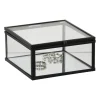 Zwart box glas klein - zwart/transparant - 5x10x10 cm